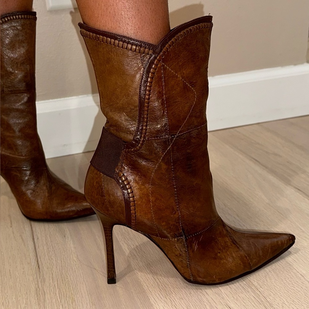 Manolo Blahnik patchwork leather